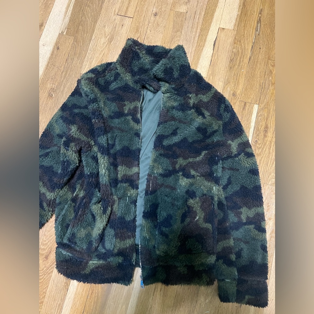 Camo teddy coat